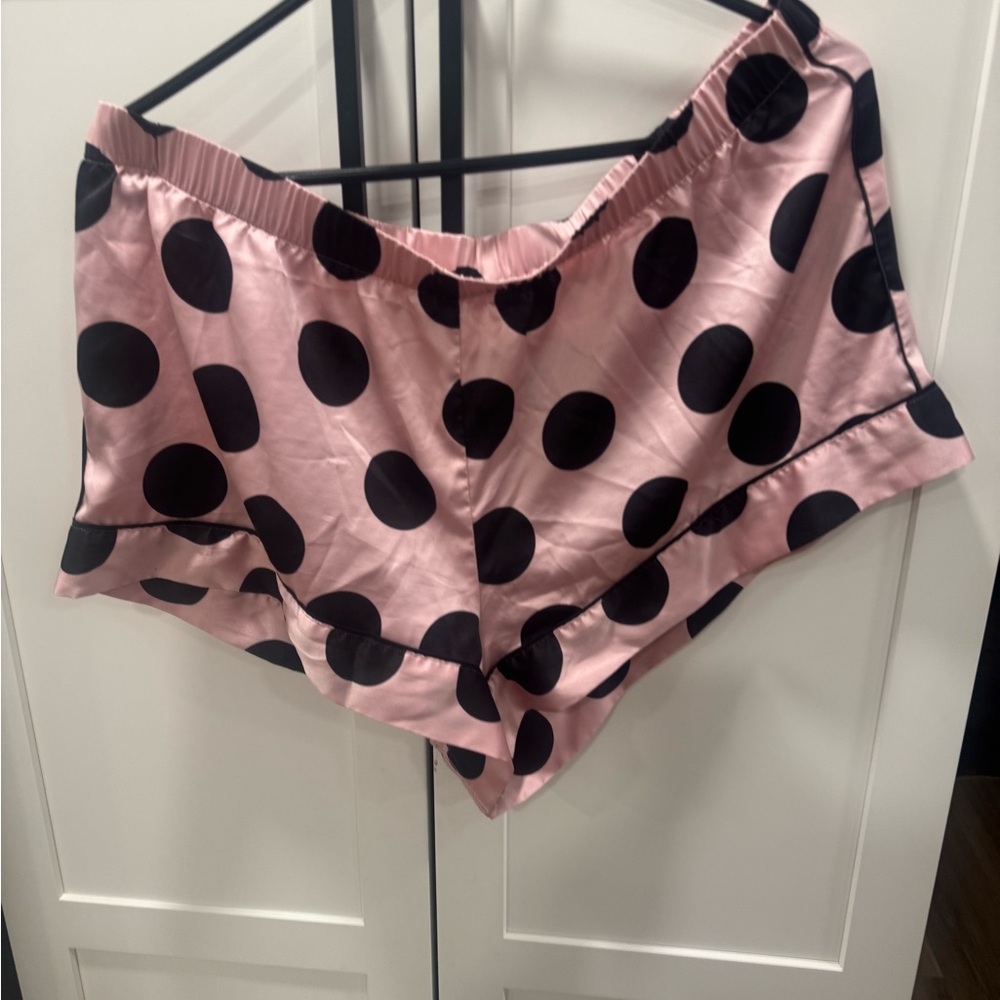 Pink Polka Dot Women's Pajama Shorts